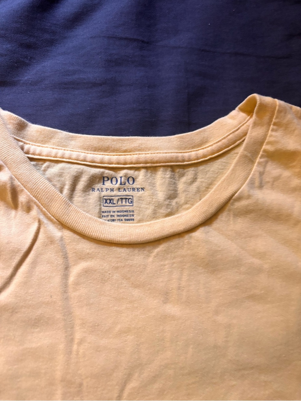 Polo by Ralph Lauren Men’s Pale Yellow Crew Neck T-Shirt